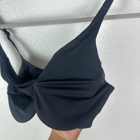 Skims Unlined Black Underwire Bra 34C Soft Stretchy Everyday Comfortable Breatha - Picture 3 of 6